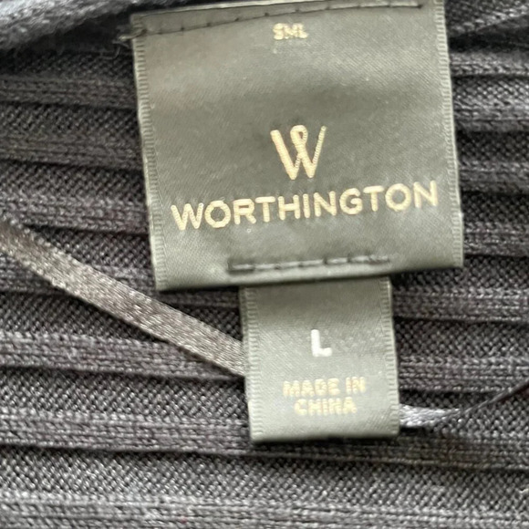 Worthington Cardigan w/Waterfall Draped Front - Size Large - Black - Picture 6 of 7